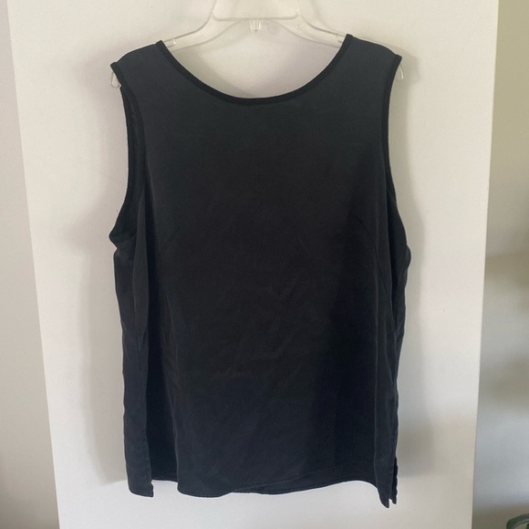 ST JOHN black silk wool tank blouse top work classic M - Picture 1 of 6